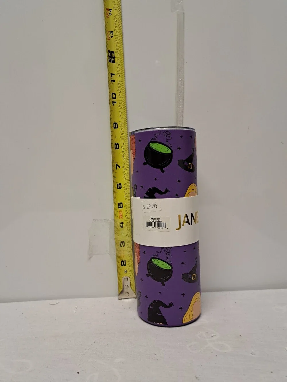 Maripe Purple Halloween Skinny Tumbler with Clear Straw